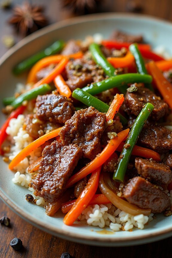 asian spiced beef stir fry