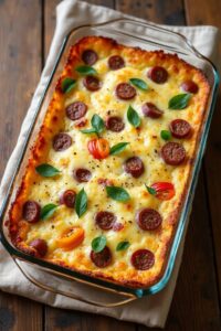 brie and bagel strata