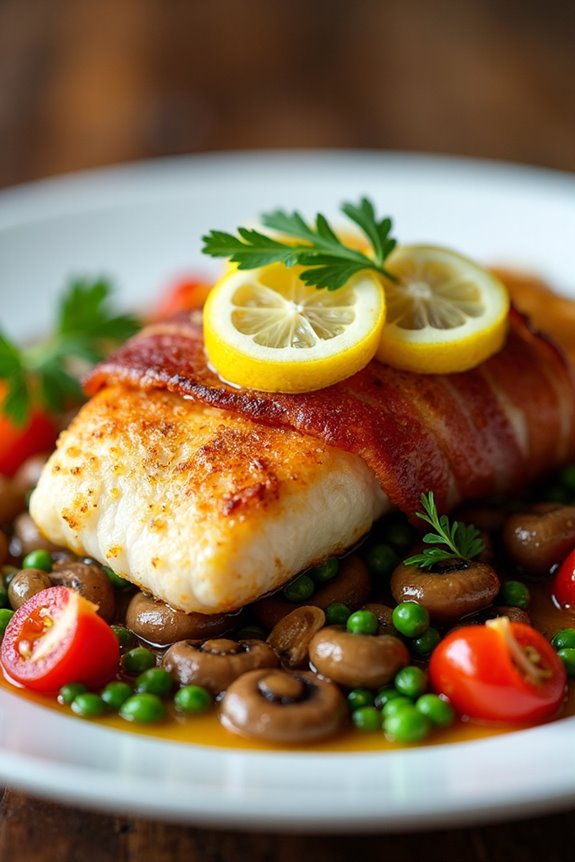 buttery bacon wrapped cod recipe