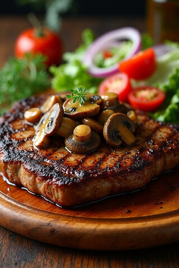 buttery mushroom ribeye steak
