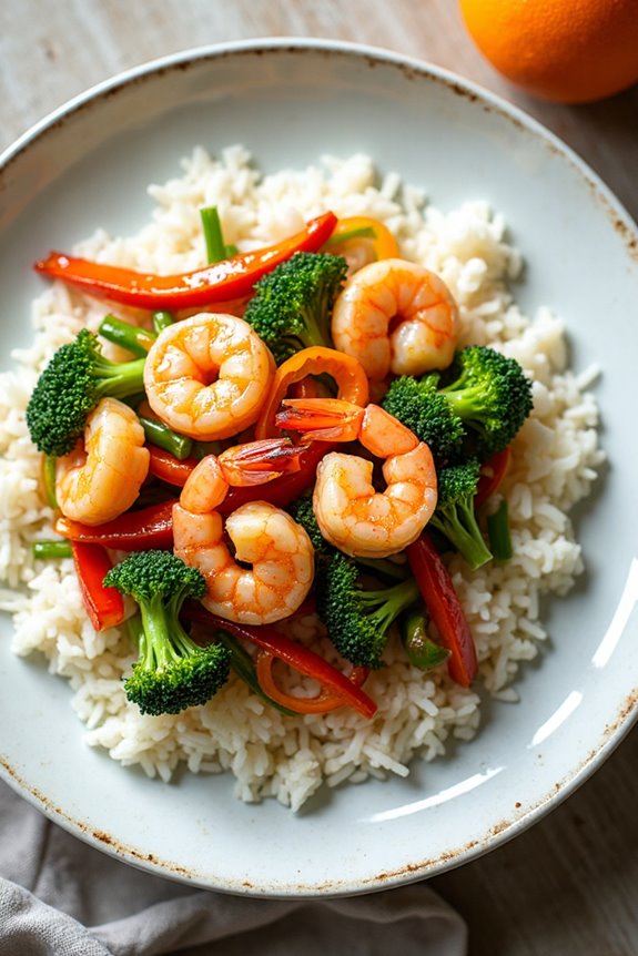 citrus glazed shrimp stir fry