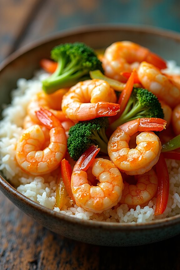 citrus glazed shrimp stir fry