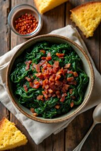 collard greens cooked with bacon