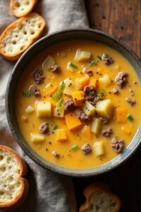 comforting cheeseburger soup recipe
