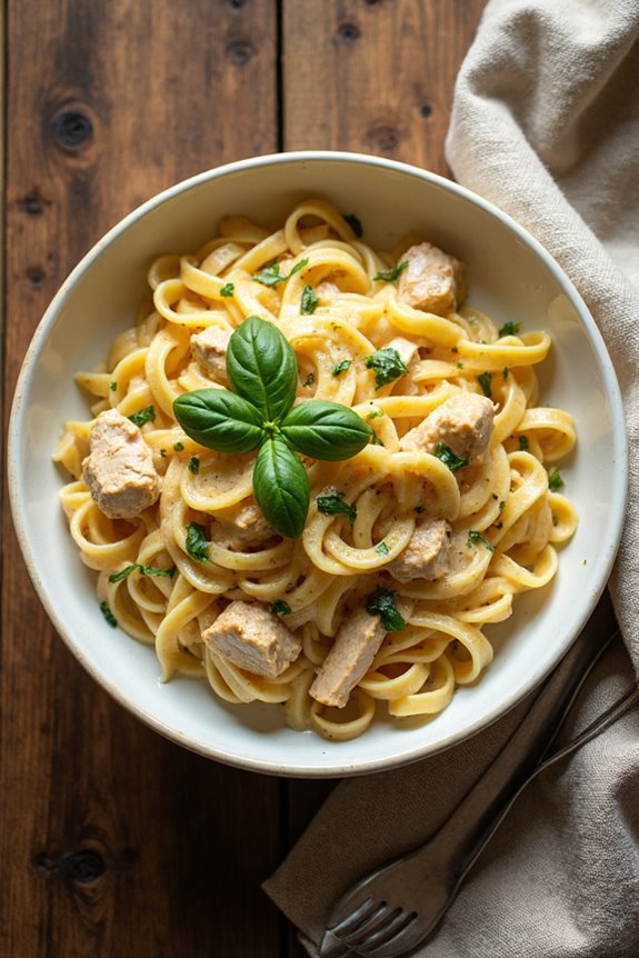 comforting chicken noodle dish