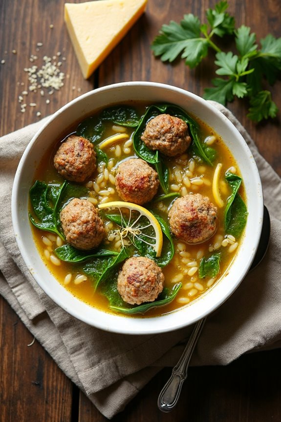 comforting italian meatball soup