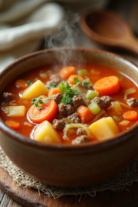 cozy hamburger soup recipe