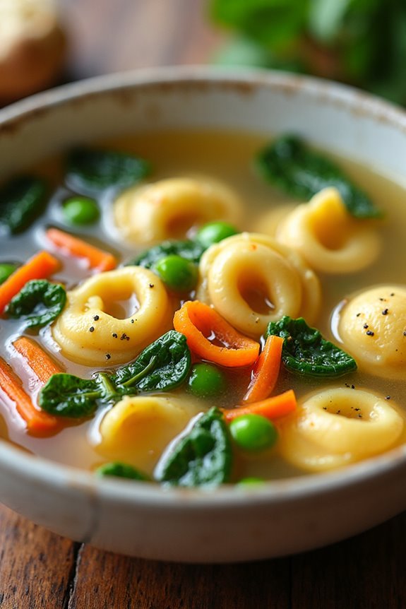 cozy italian tortellini soup