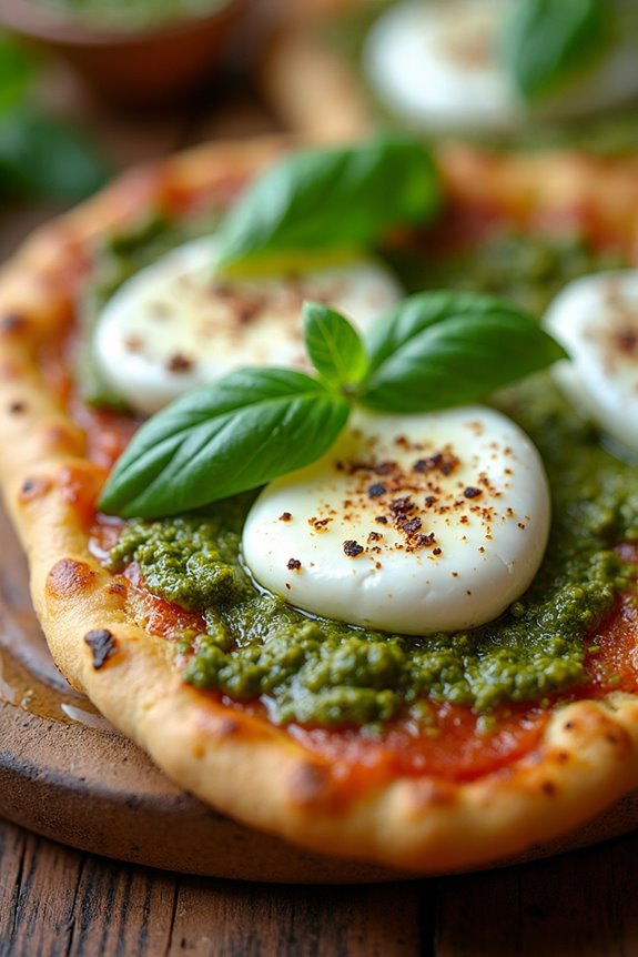 creamy burrata pesto naan