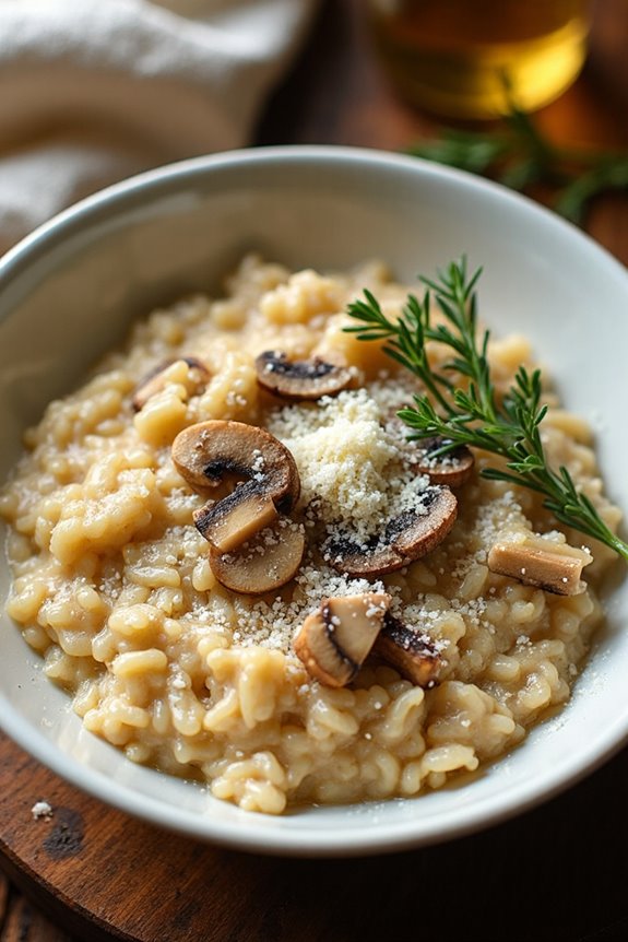 creamy mushroom parmesan risotto