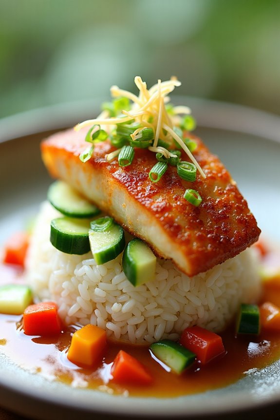 crispy asian style sea bass