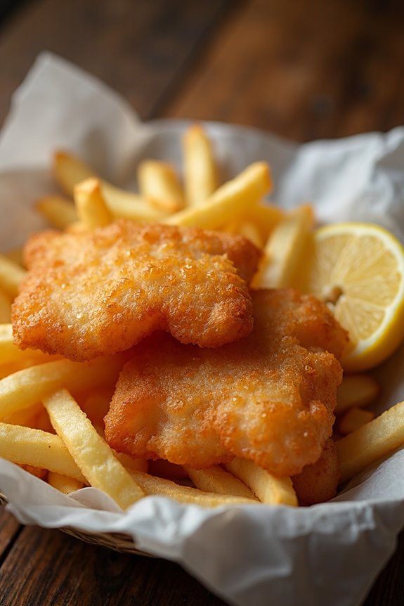 crispy british fish chips
