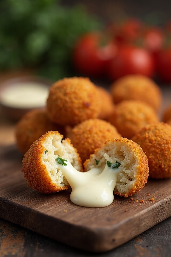 crispy cheesy rice balls