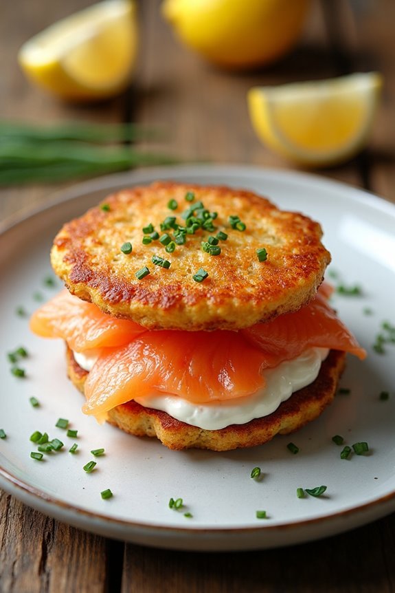 crispy potato latke sandwich