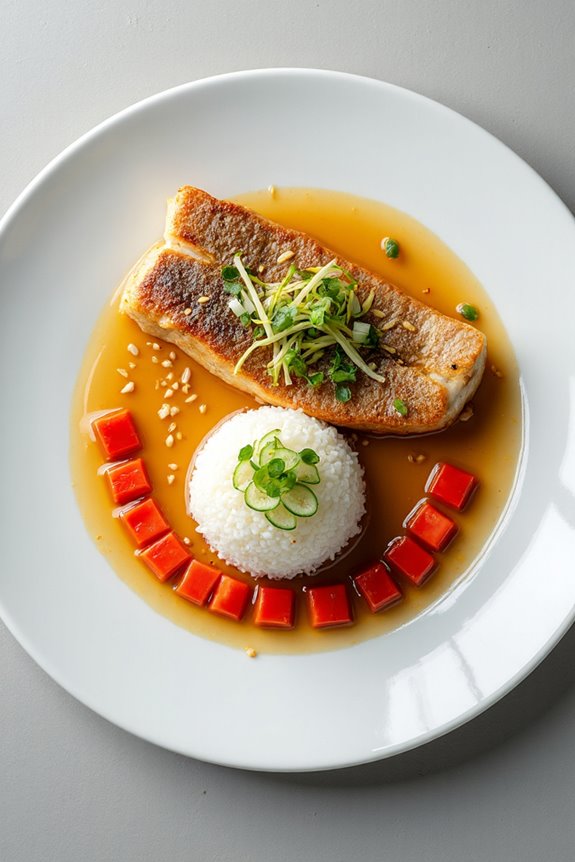 crispy sesame ginger sea bass