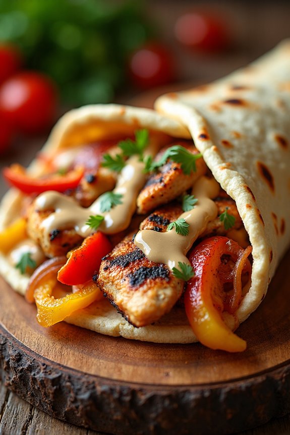 flavorful grilled chicken shawarma