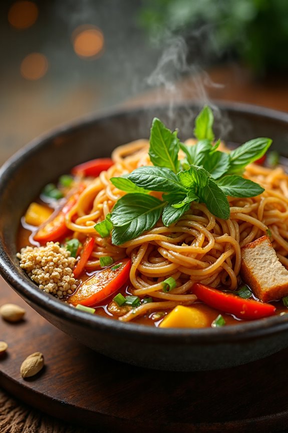 flavorful thai drunken noodles
