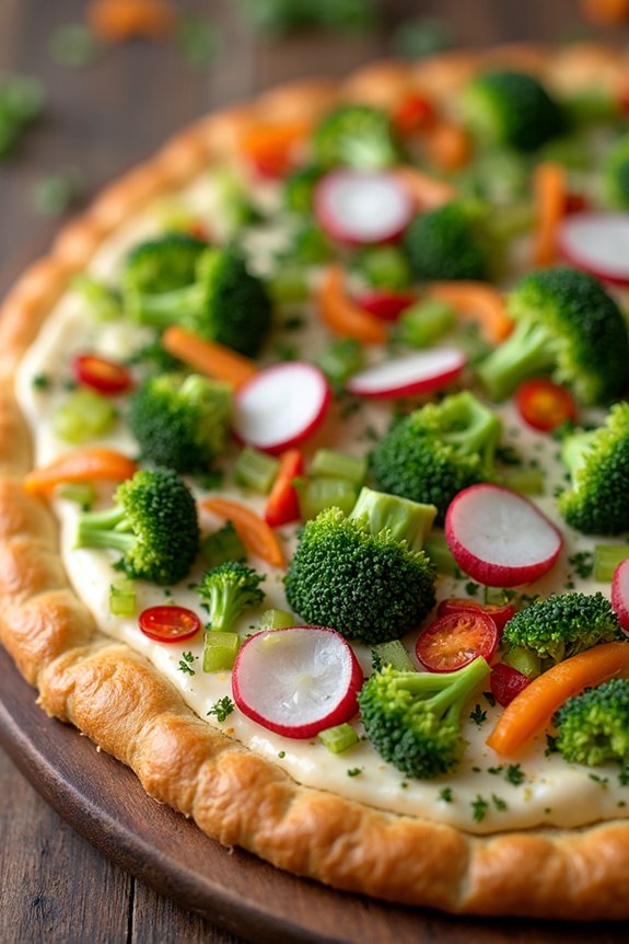 fresh garden veggie pizza