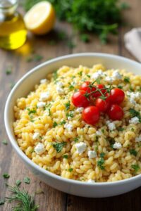 fresh mediterranean orzo salad