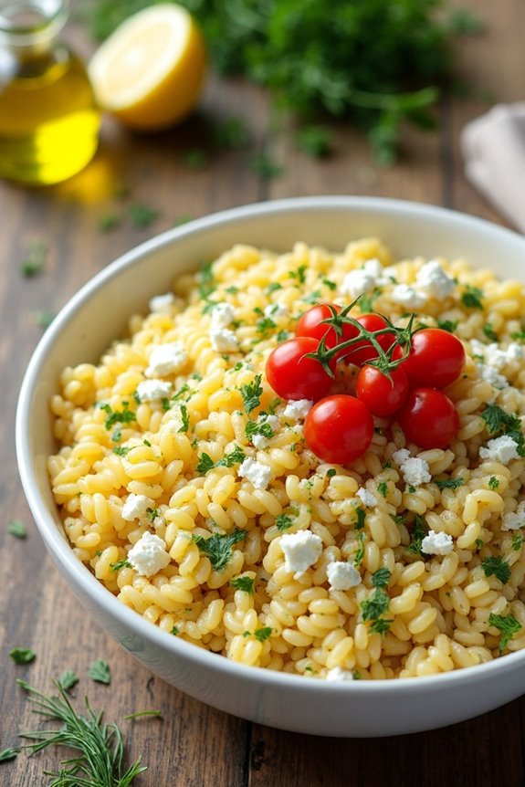 fresh mediterranean orzo salad