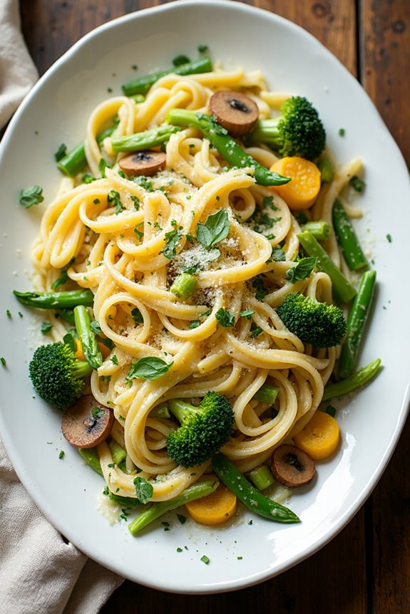 fresh vegetable pasta dish