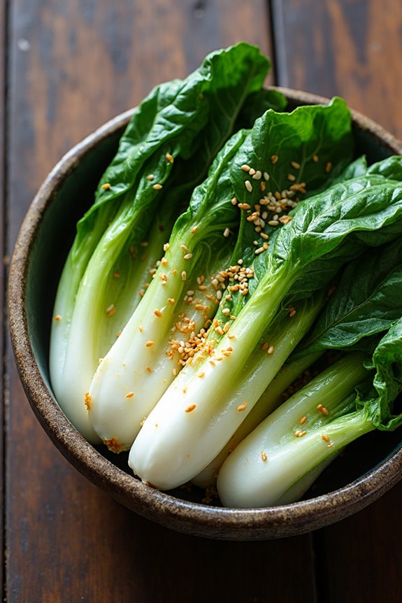 ginger sesame flavored bok choy