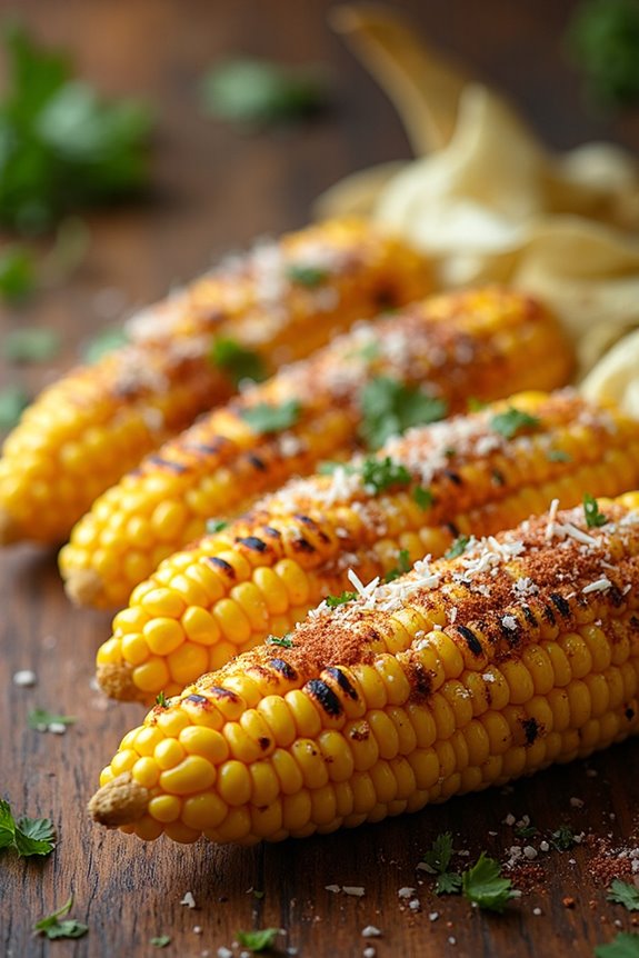 grilled corn with zesty toppings