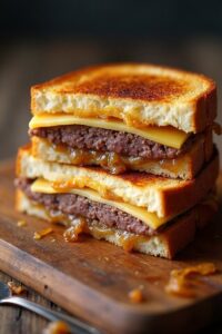 grilled onions on patty melt