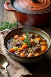 hearty beef barley soup