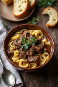 hearty beef noodle dish