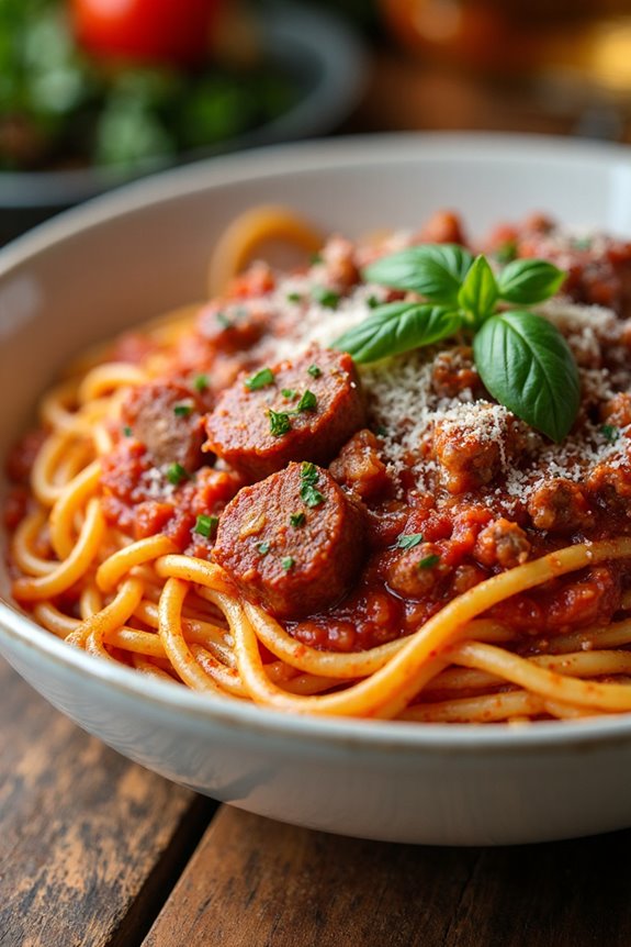 hearty meat spaghetti recipe