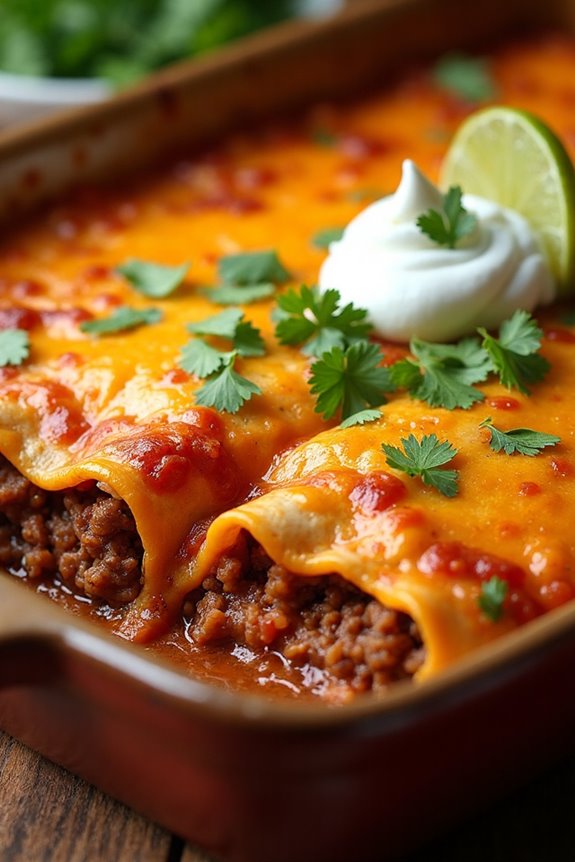 hearty mexican beef enchiladas