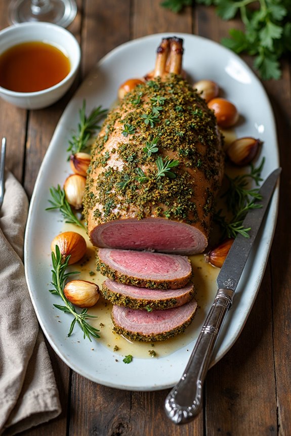 herb crusted leg of lamb