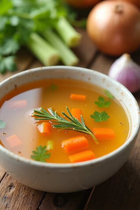 homemade golden chicken broth