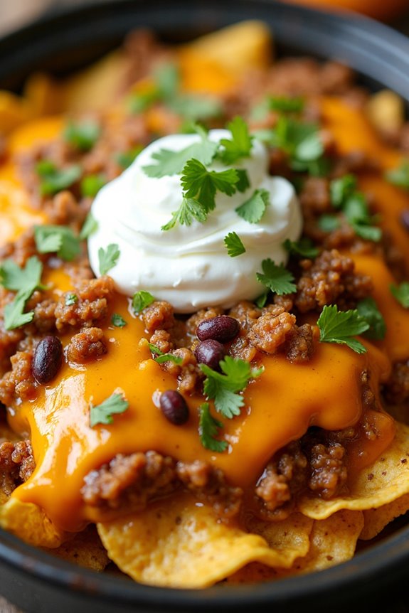 loaded slow cooker nachos