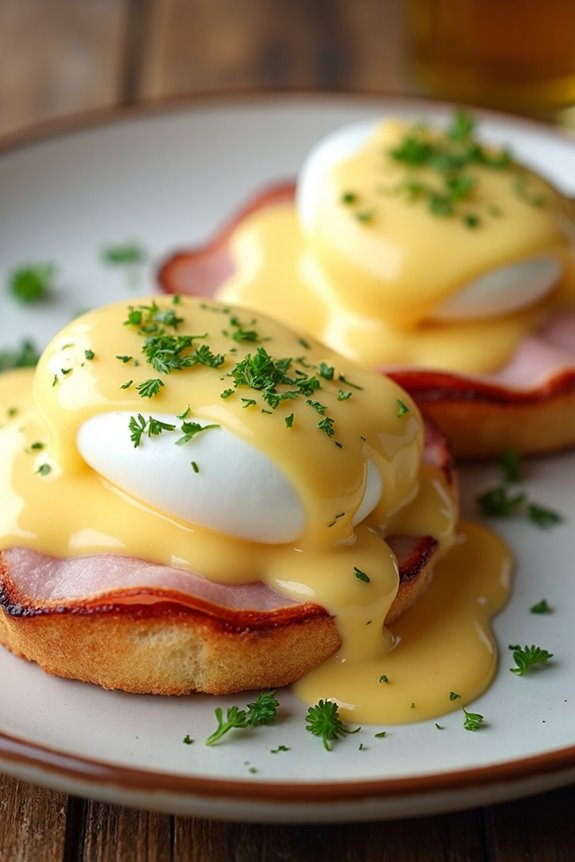 perfectly poached eggs benedict