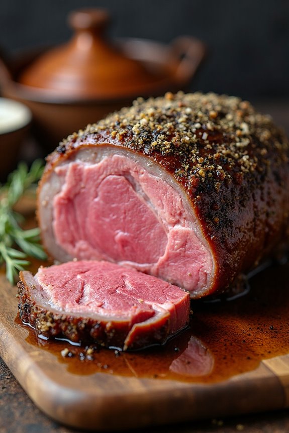 perfectly seasoned prime rib