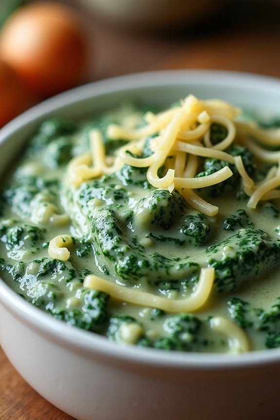 rich cheesy creamed spinach