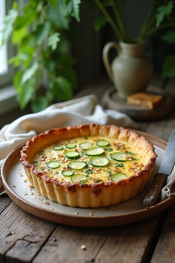 rustic oat leek quiche