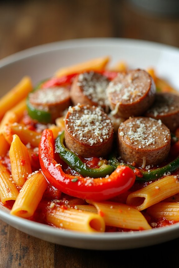 rustic sausage and peppers dish