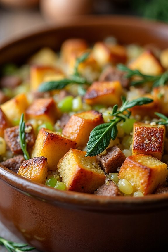 savory homemade sausage stuffing