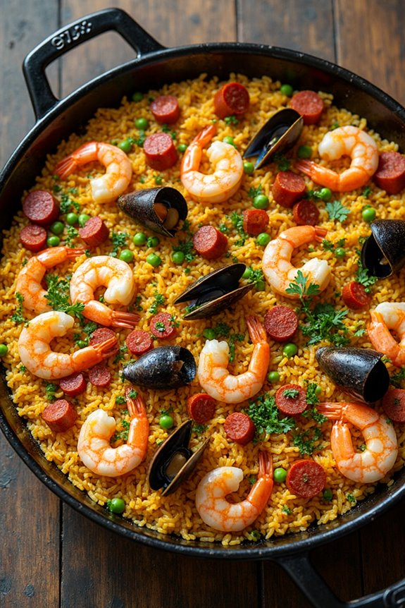 seafood infused saffron rice