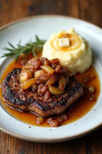 sirloin steak with onions