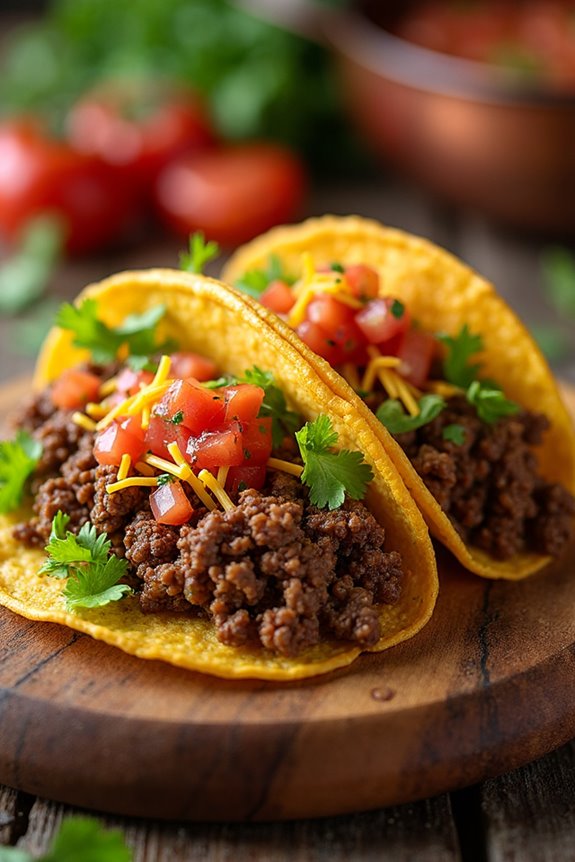 sizzling mexican ground beef tacos
