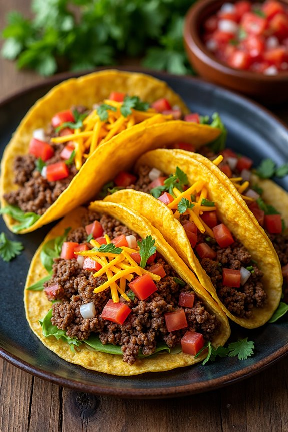 spicy ground beef tacos