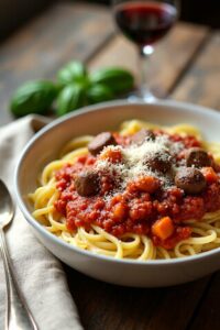 wine simmered rustic bolognese