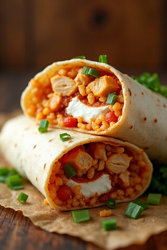 zesty make ahead chicken burritos